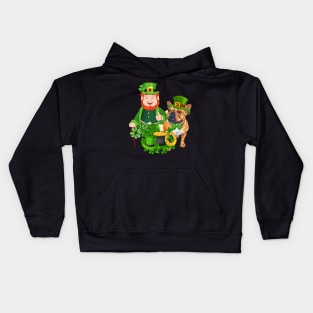 French Bulldog Leprechaun St Patricks Day Kids Hoodie